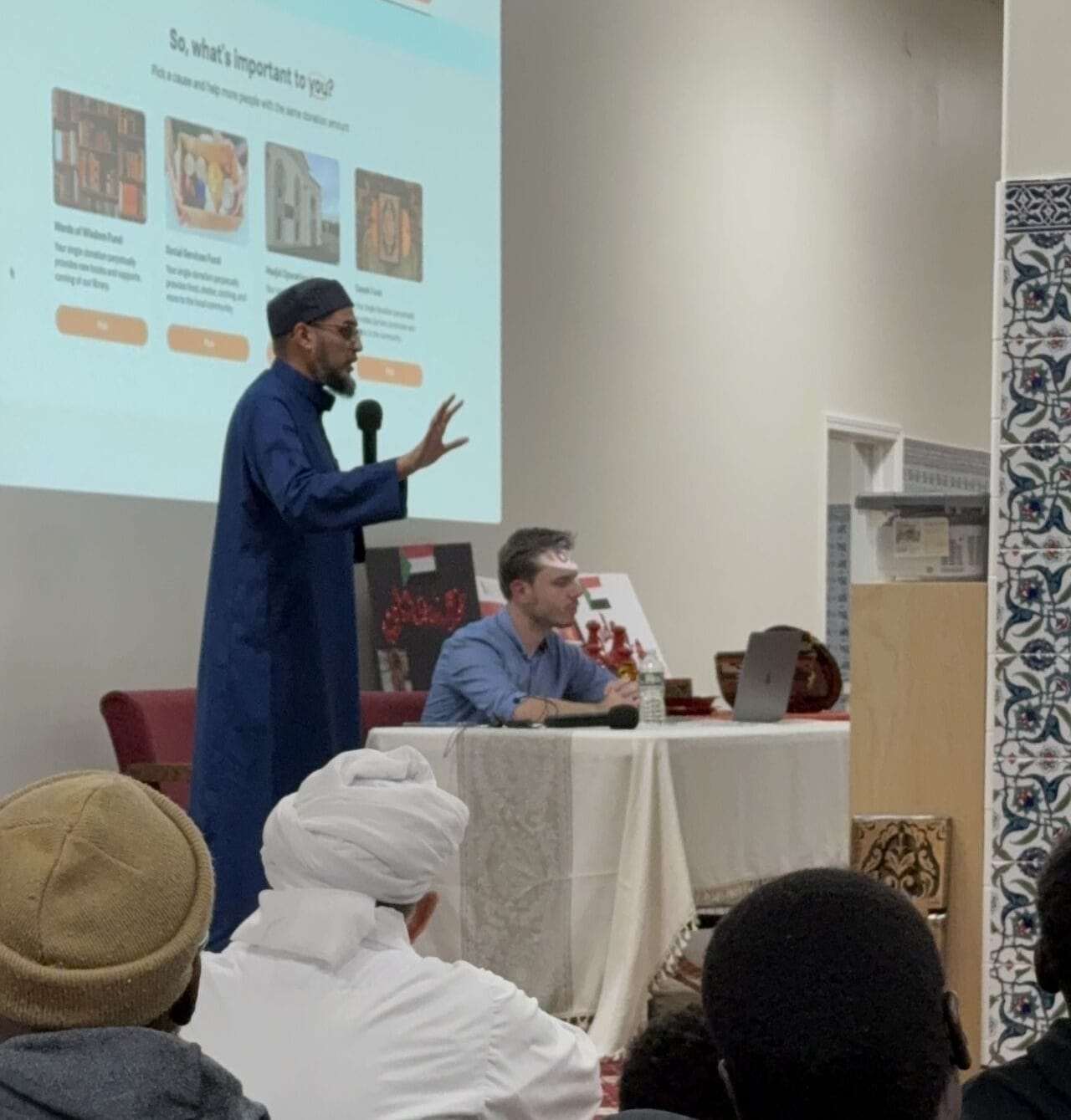 Afterfund co-founders Dzanan and Omar, speaking to IOST community.